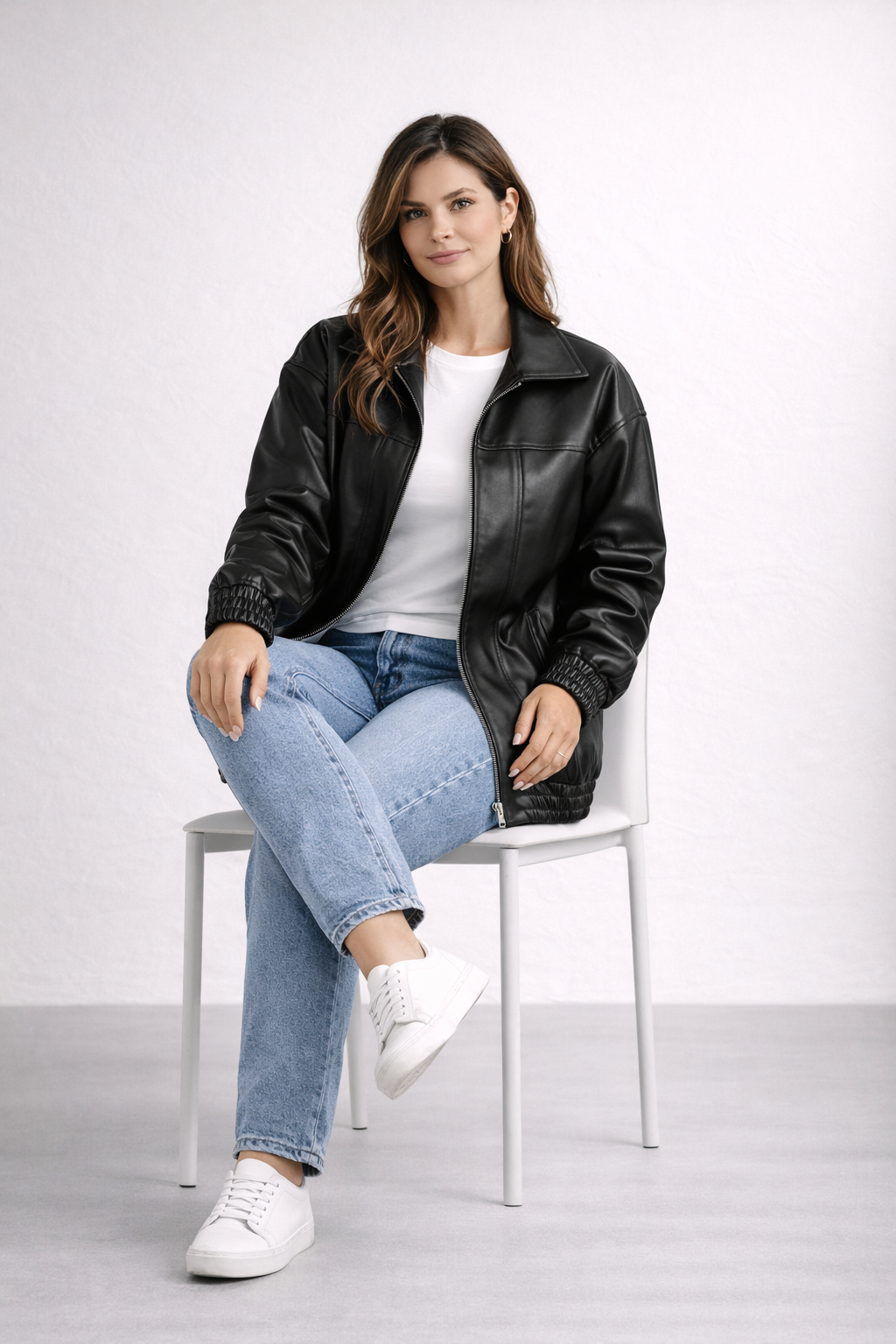 Ava | Oversized Leather Jacket