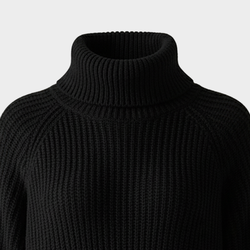 Laura | Ribbed Knit High Neck Midi Dress