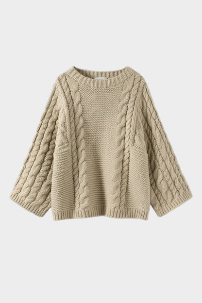 Julie | Oversized Textured Cable Knit Sweater
