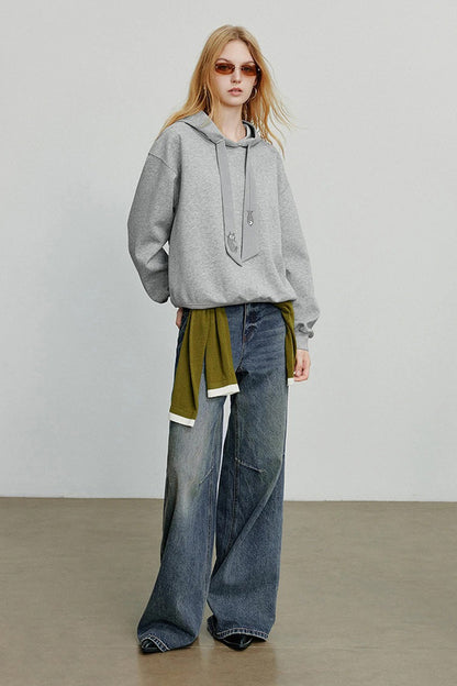 Youri | Cat & fish Embroidery Tie Pullover