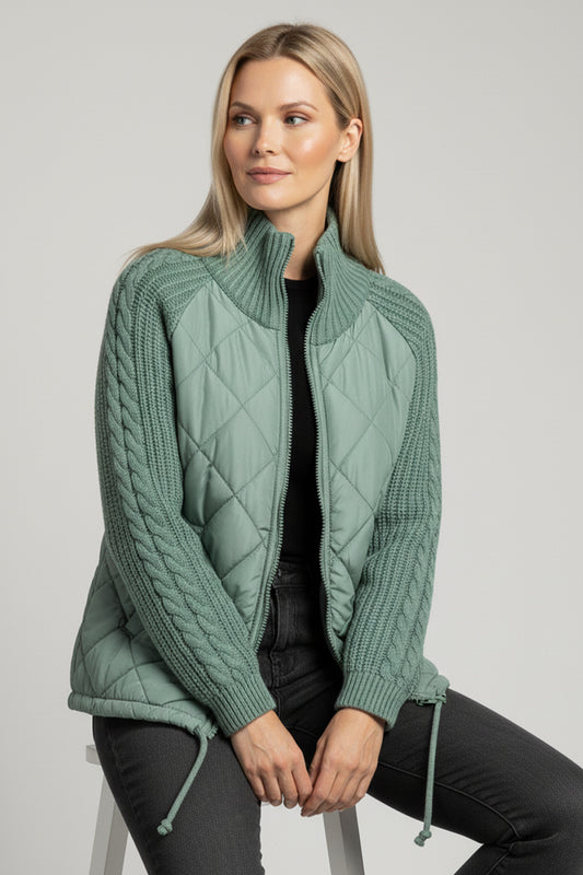 Luna - Quilted Knit-Sleeve Jacket