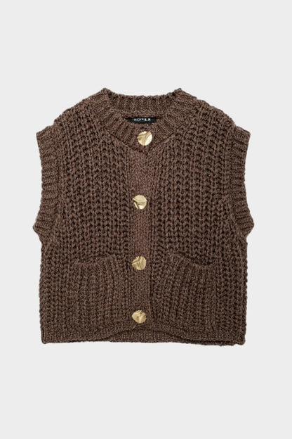 Yana | Textured Knit Statement Vest