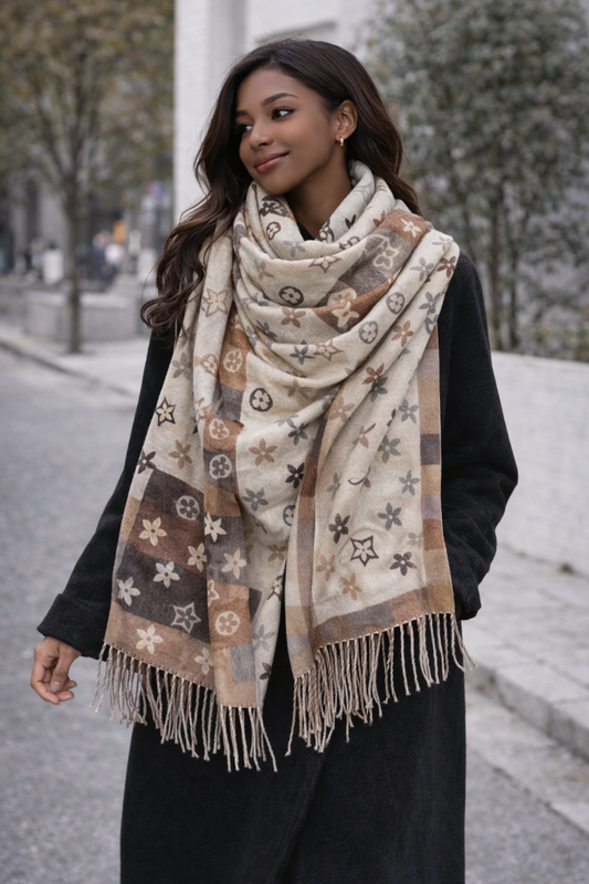Fenda | National-Style Printed Winter Scarf & Shawl