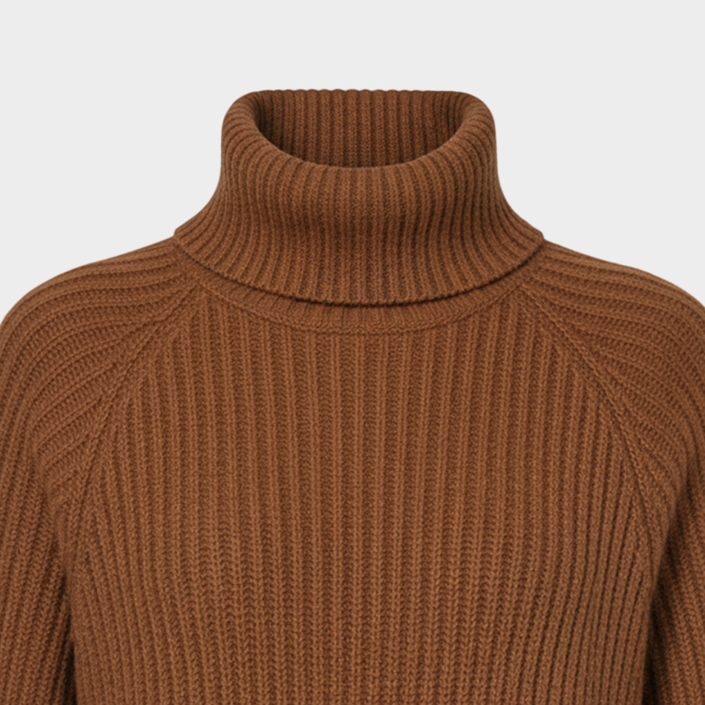 Laura | Ribbed Knit High Neck Midi Dress