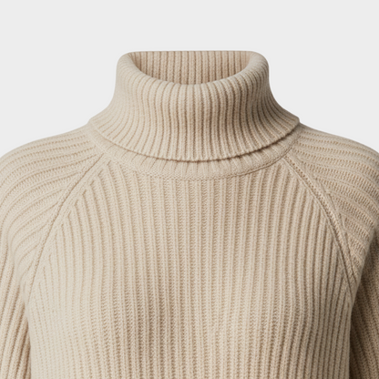 Laura | Ribbed Knit High Neck Midi Dress