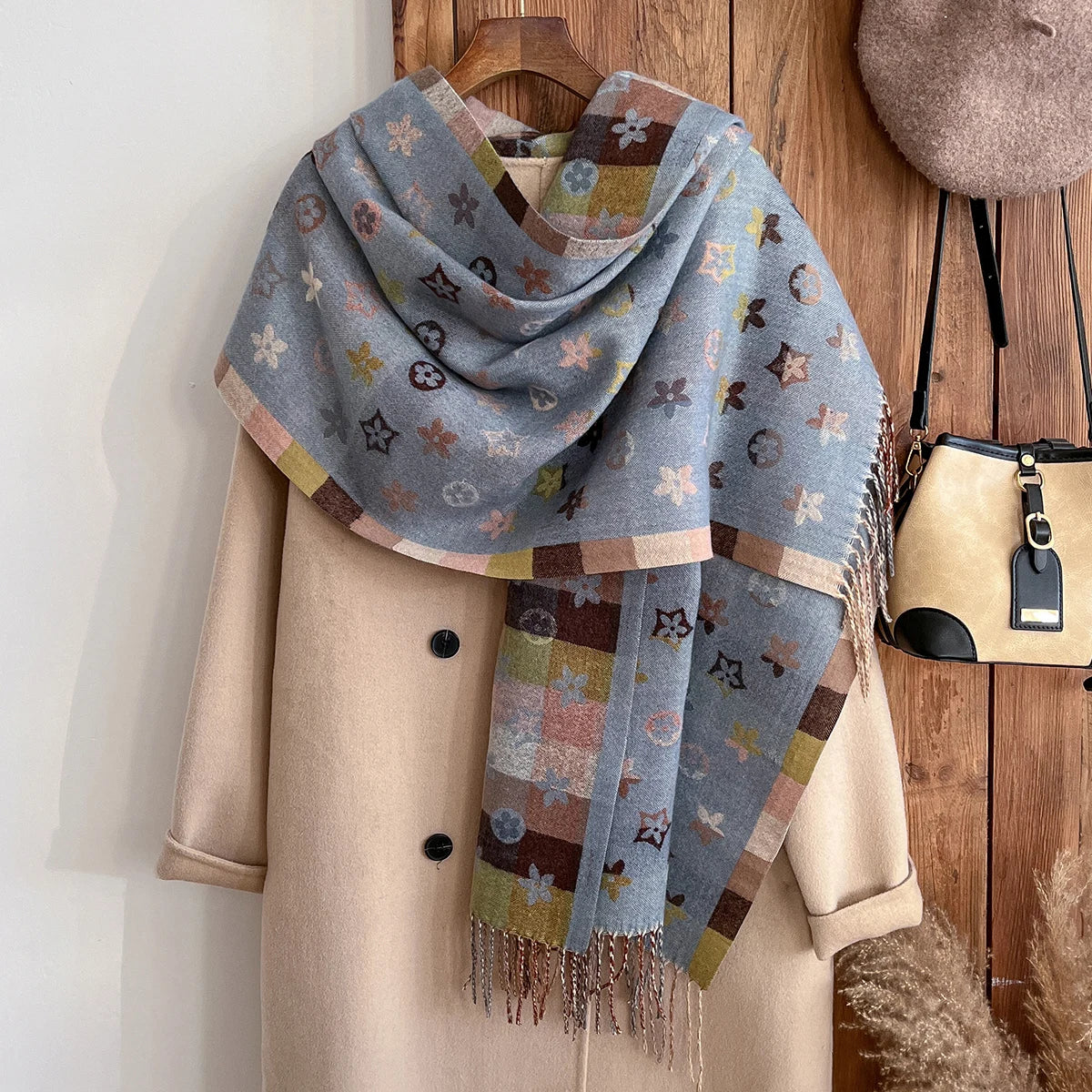 Fenda | National-Style Printed Winter Scarf & Shawl