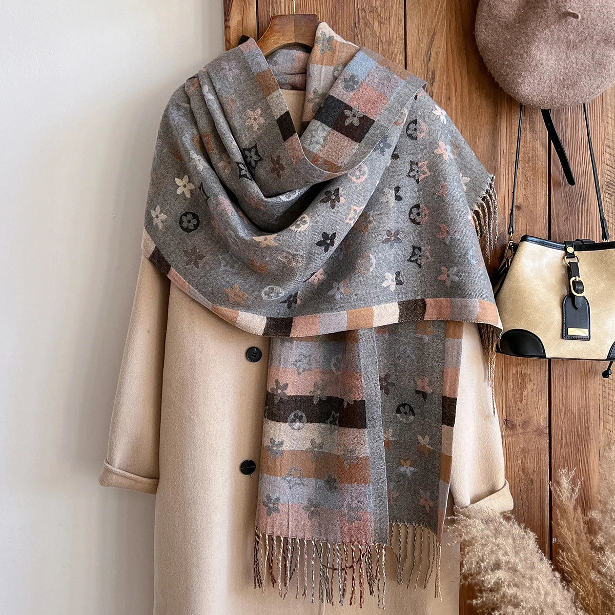Fenda | National-Style Printed Winter Scarf & Shawl