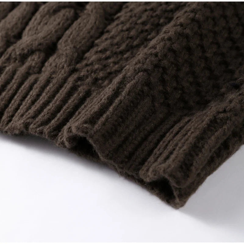 Julie | Oversized Textured Cable Knit Sweater