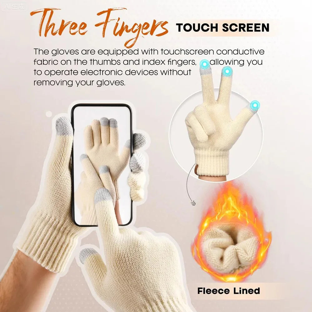 Olivie | Luxury Knit Beanie, Scarf & Gloves Set