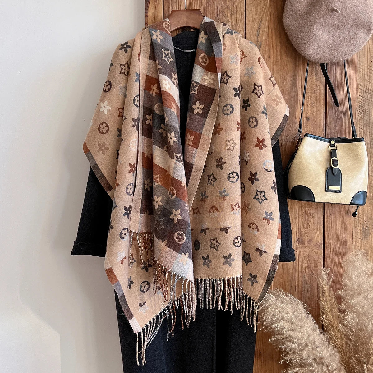 Fenda | National-Style Printed Winter Scarf & Shawl