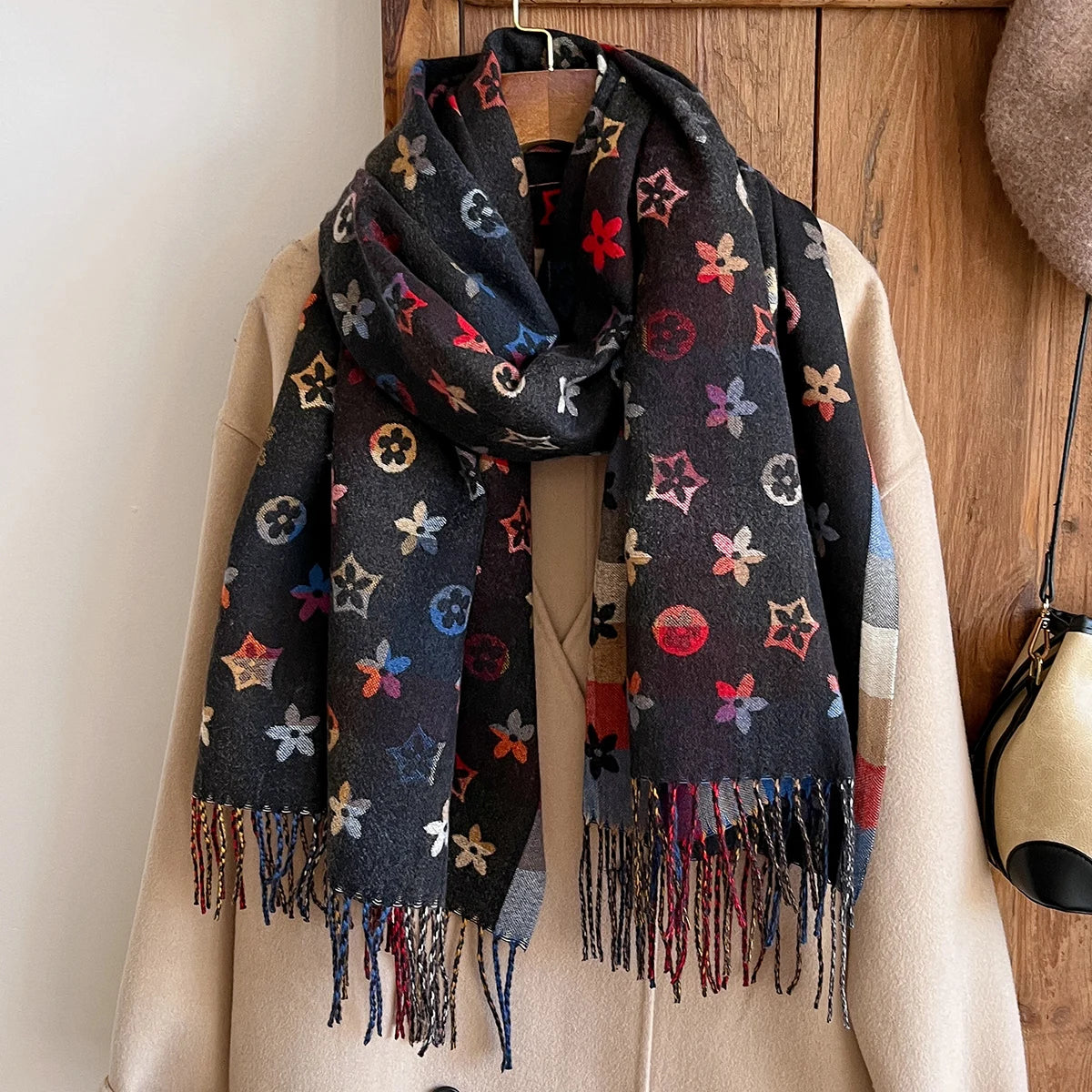 Fenda | National-Style Printed Winter Scarf & Shawl