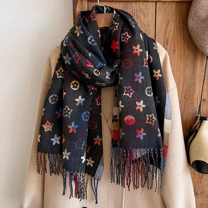 Fenda | National-Style Printed Winter Scarf & Shawl