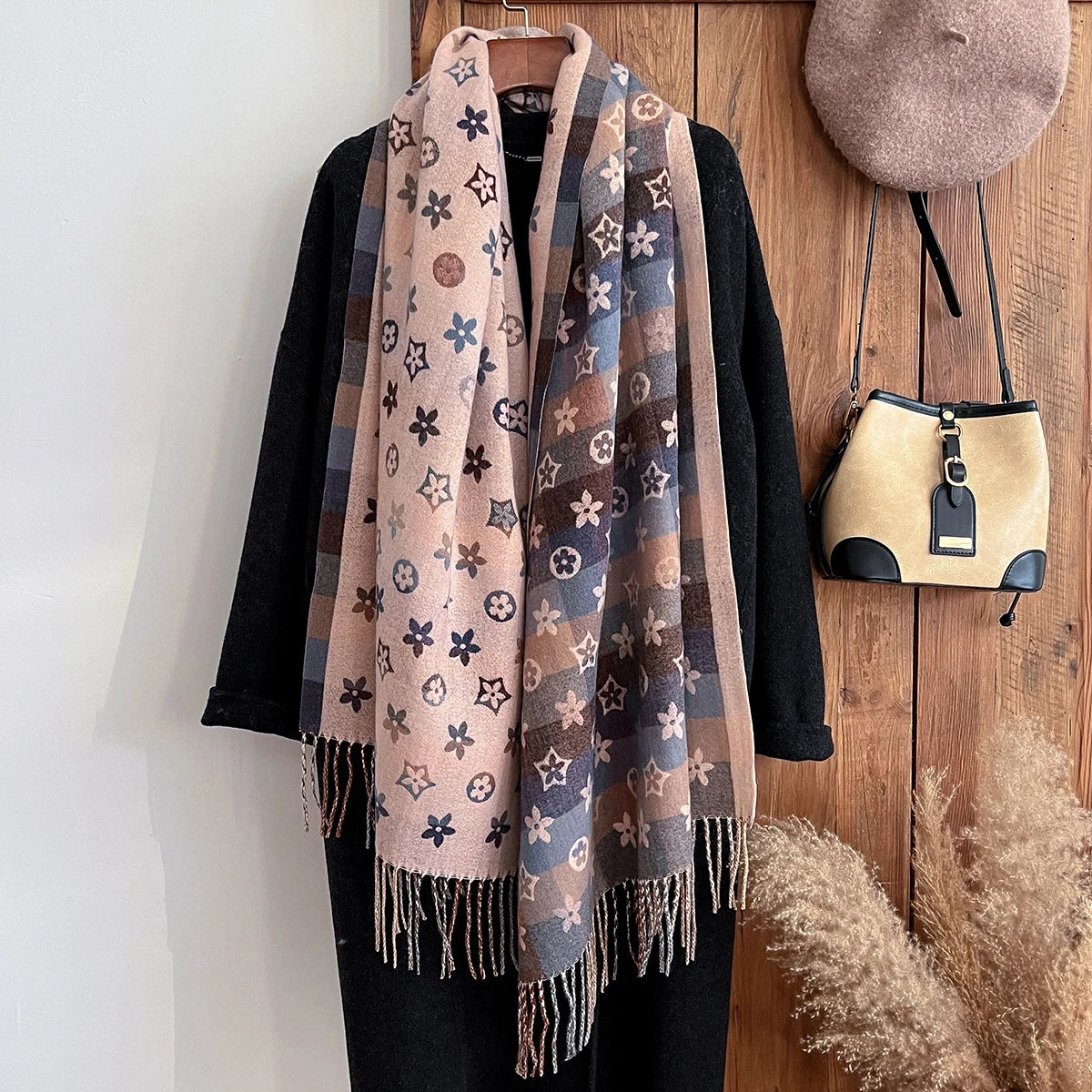 Fenda | National-Style Printed Winter Scarf & Shawl