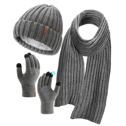 Olivie | Luxury Knit Beanie, Scarf & Gloves Set