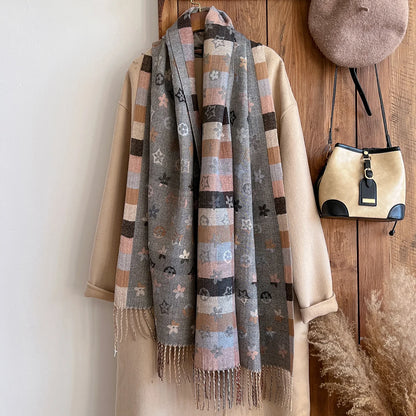 Fenda | National-Style Printed Winter Scarf & Shawl
