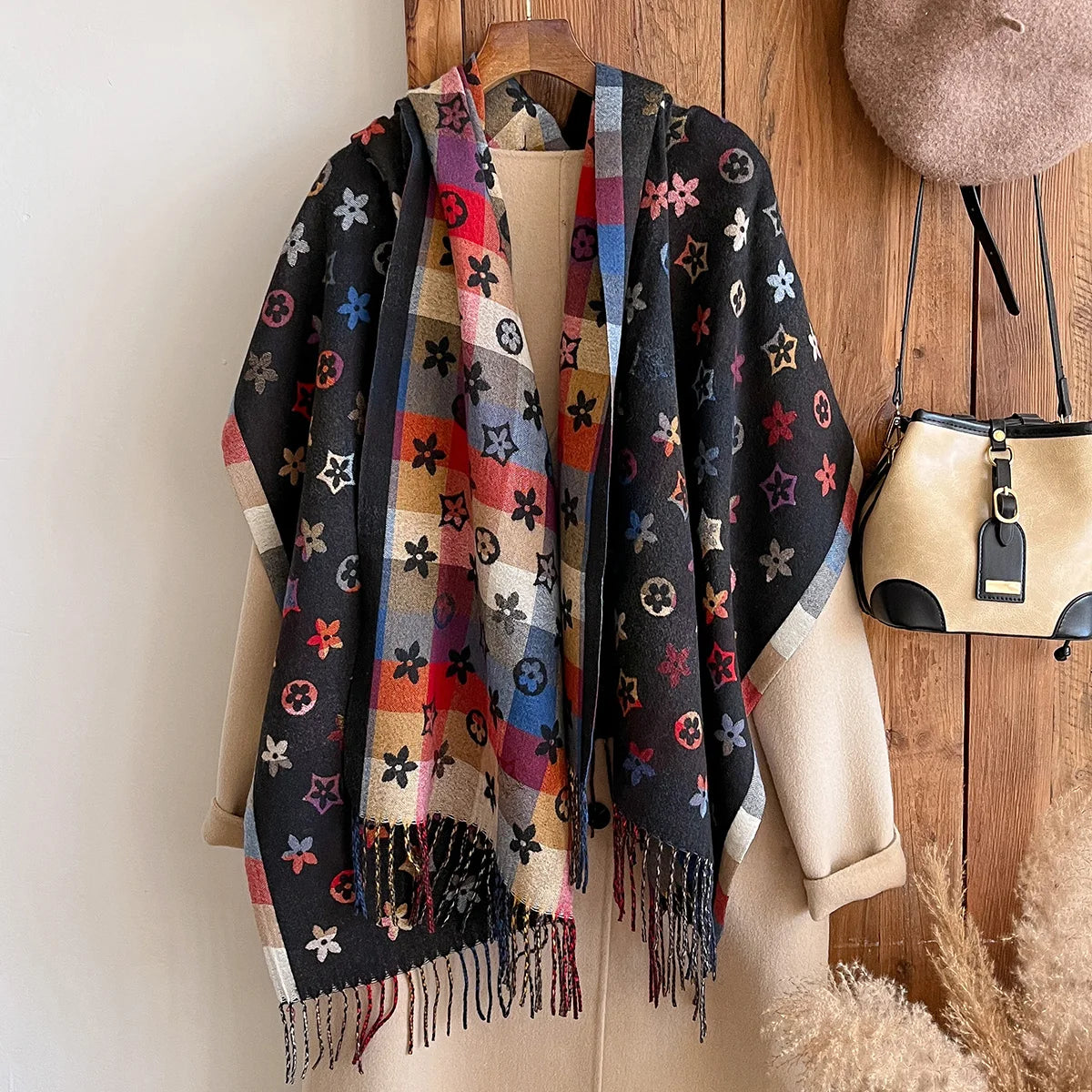 Fenda | National-Style Printed Winter Scarf & Shawl