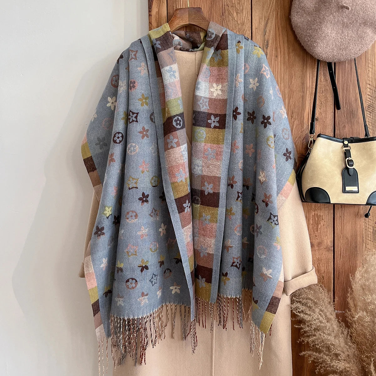 Fenda | National-Style Printed Winter Scarf & Shawl