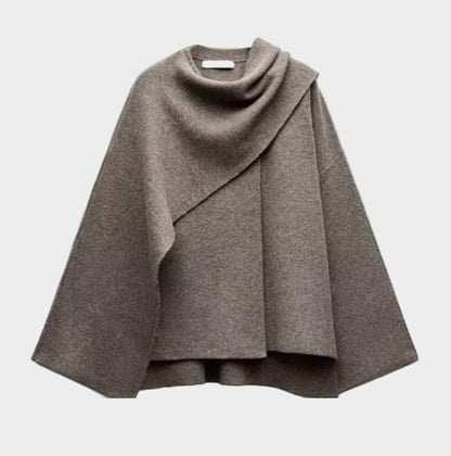 Lira | Draped Coat With Scarf Detail