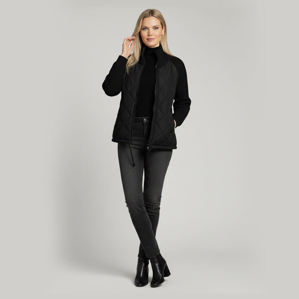 Luna | Quilted Knit-Sleeve Jacket