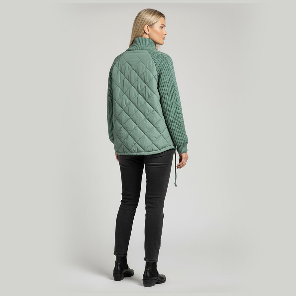 Luna | Quilted Knit-Sleeve Jacket